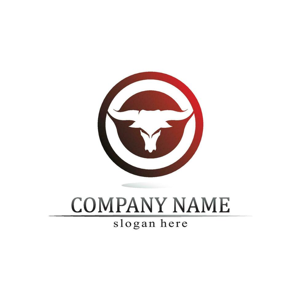 stier hoorn en buffel logo en symbolen sjabloon pictogrammen app vector