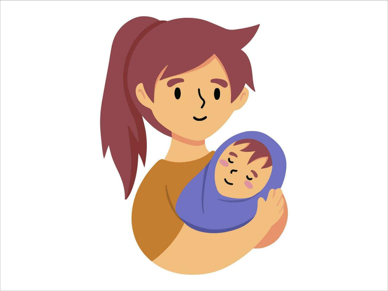 moeder Holding baby of avatar icoon illustratie vector