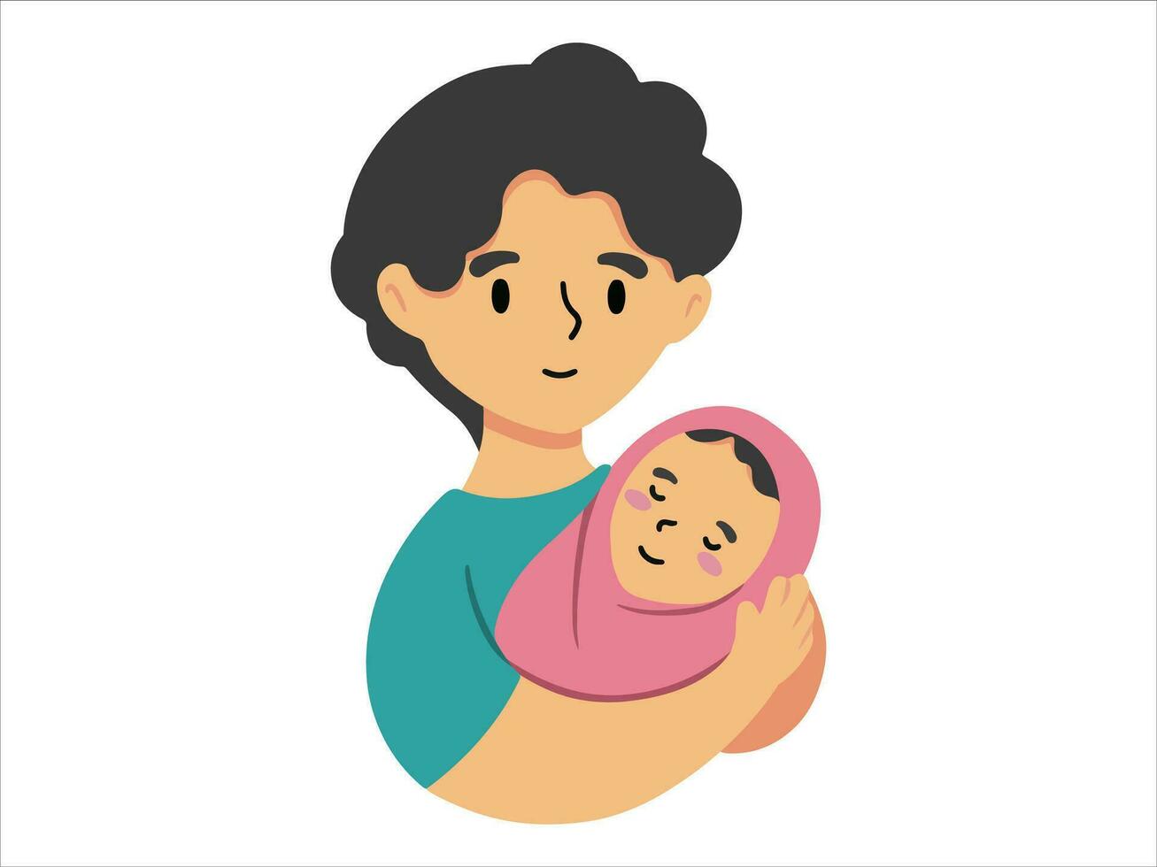 vader Holding baby of avatar icoon illustratie vector