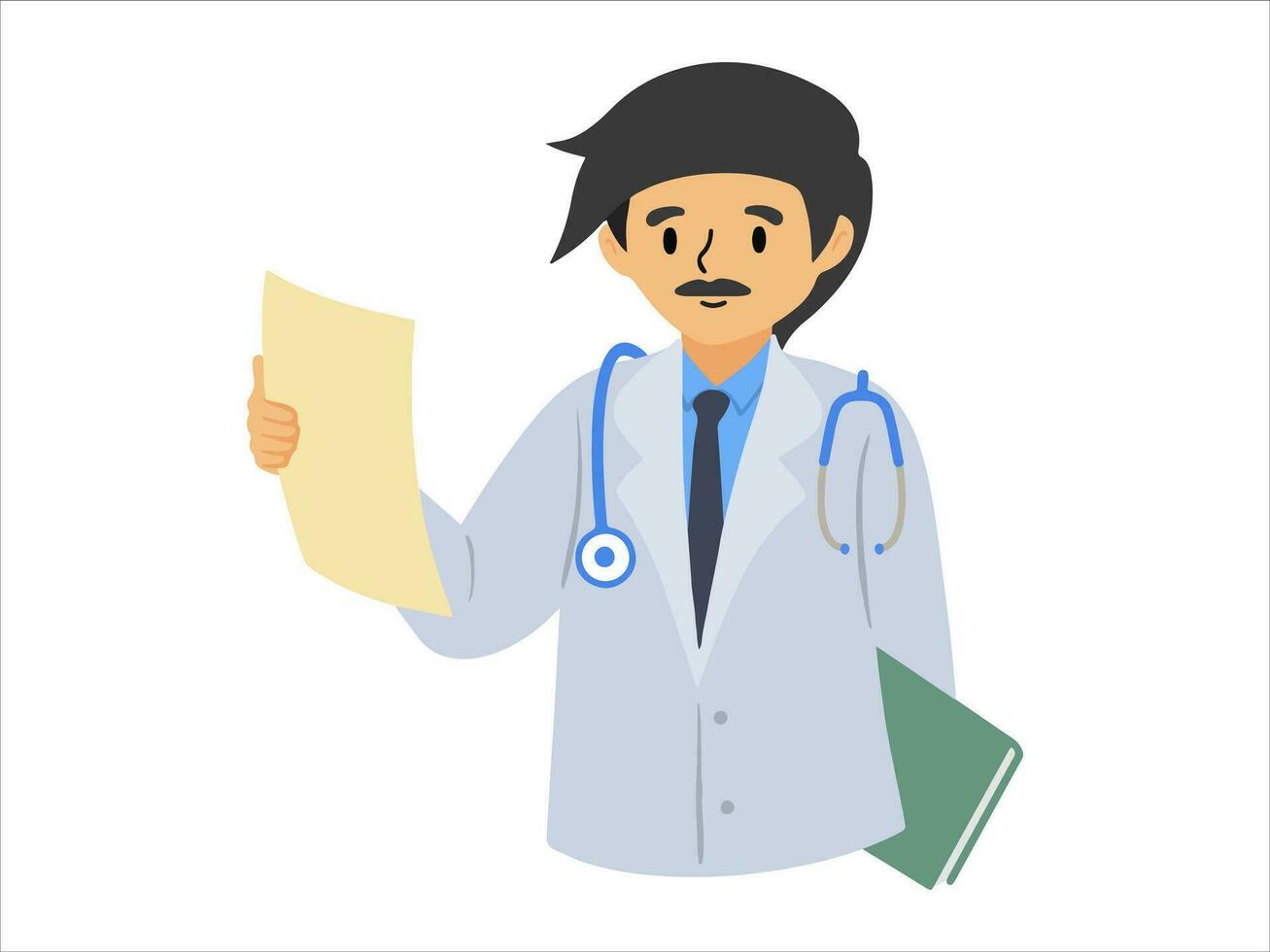 karakter mensen dokter vervelend uniform vector