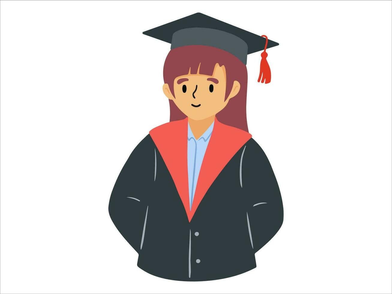 karakter mensen diploma uitreiking vervelend toga uniform vector