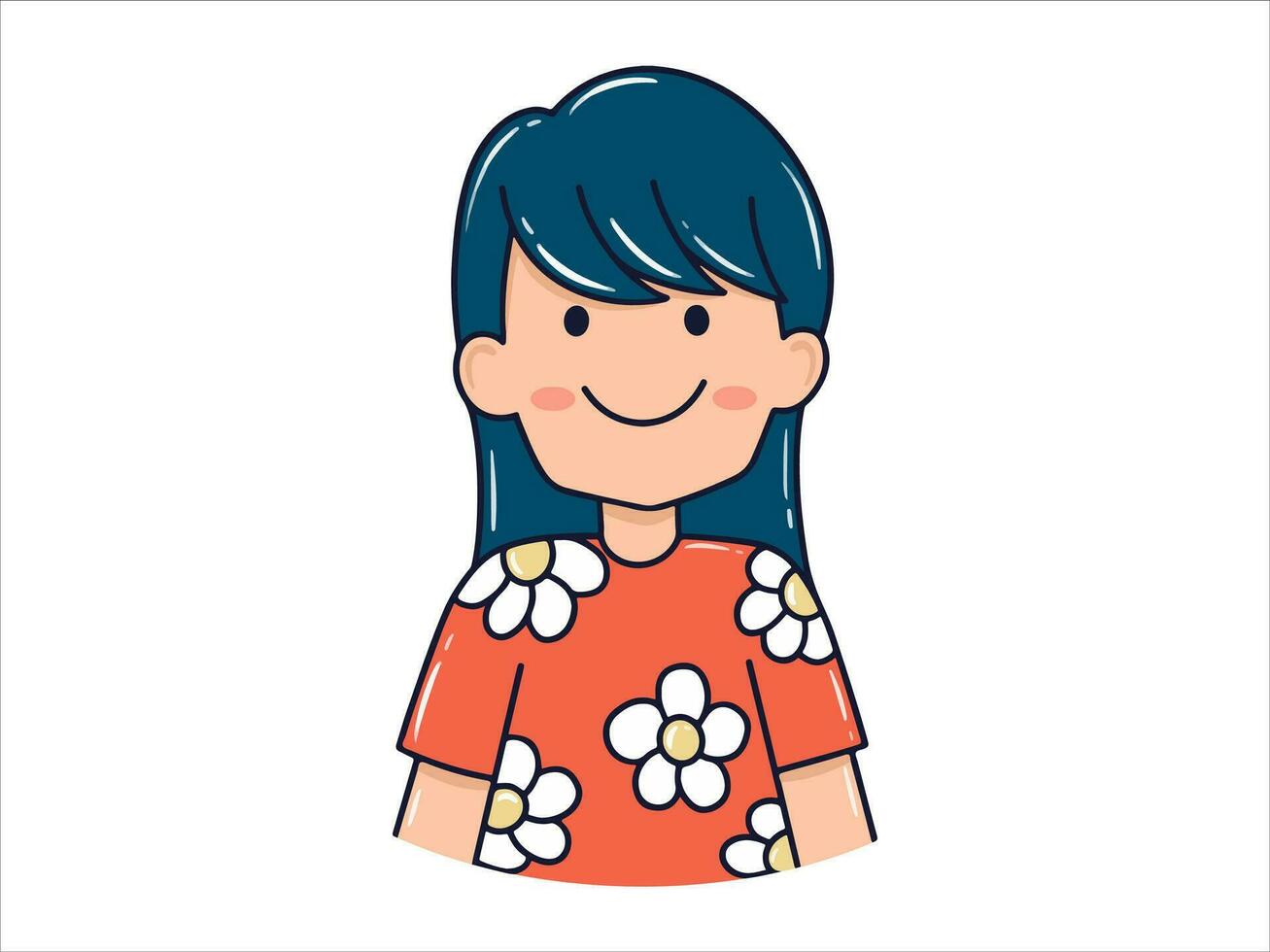 meisje icoon karakter avatar illustratie vector