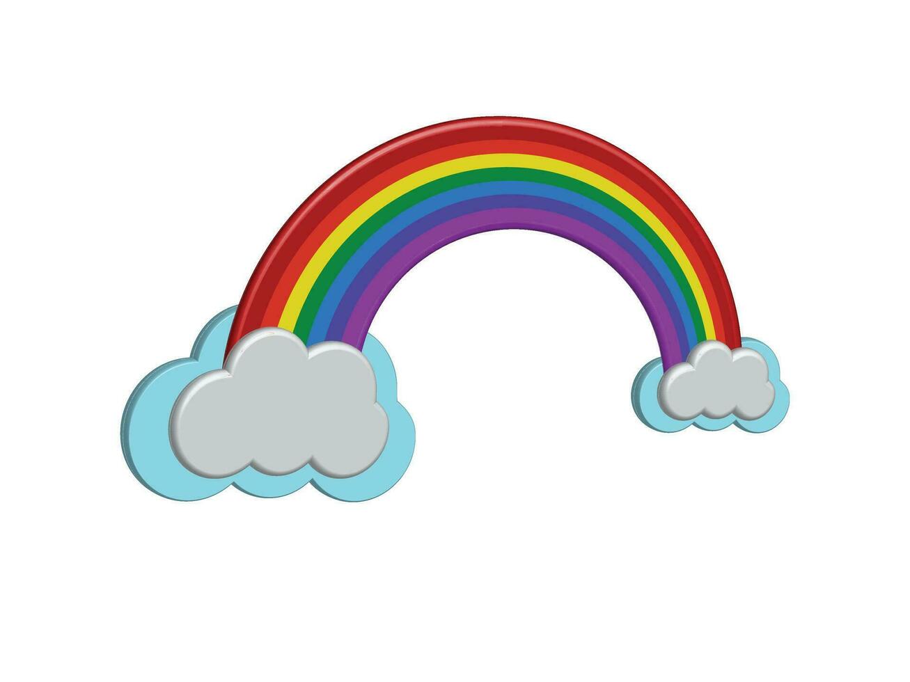 kleur regenboog met wolken, met helling gaas, vector illustratie