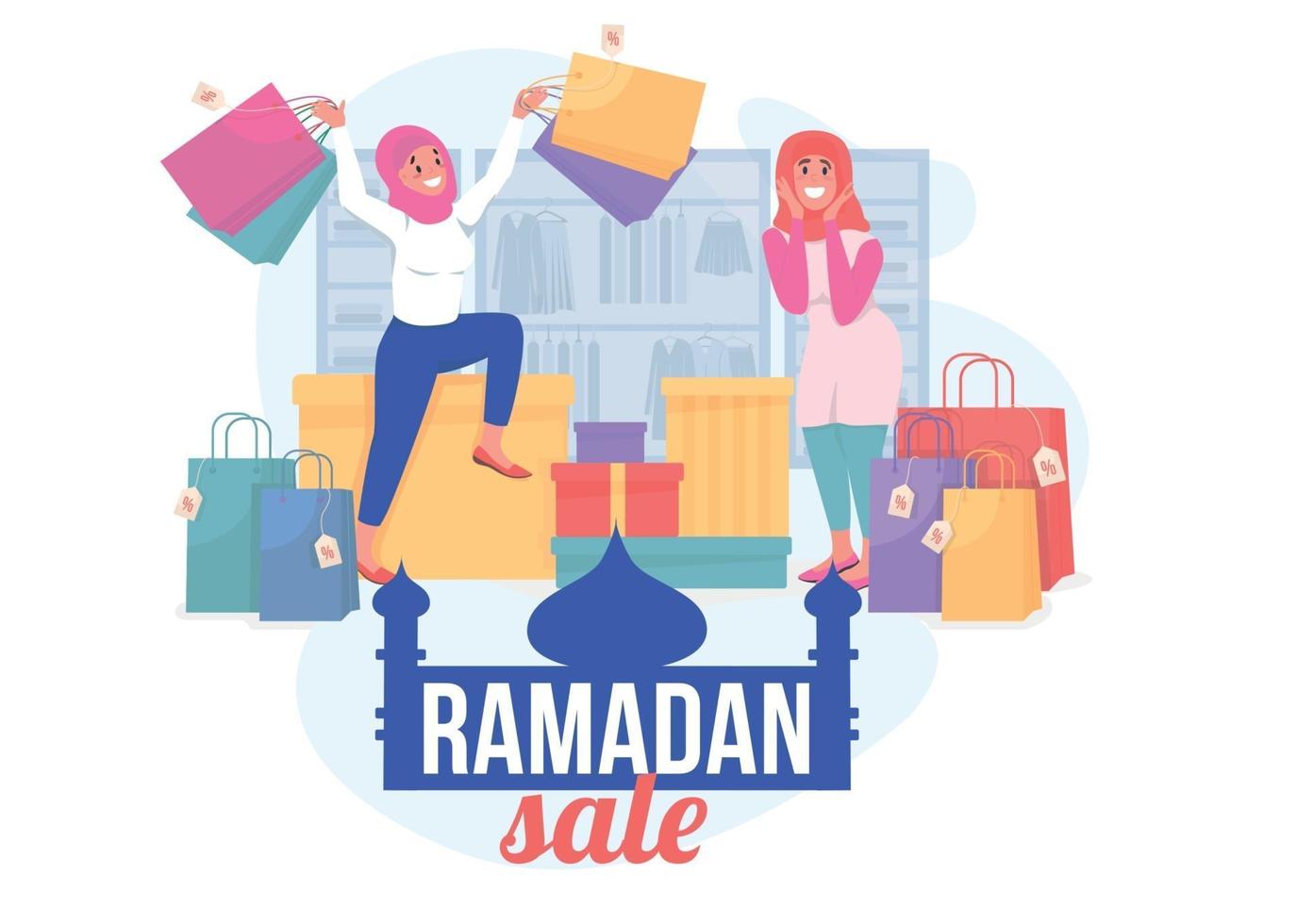 ramadan verkoop platte concept vectorillustratie vector