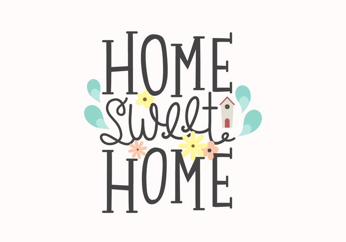 Home Sweet Home Belettering vector