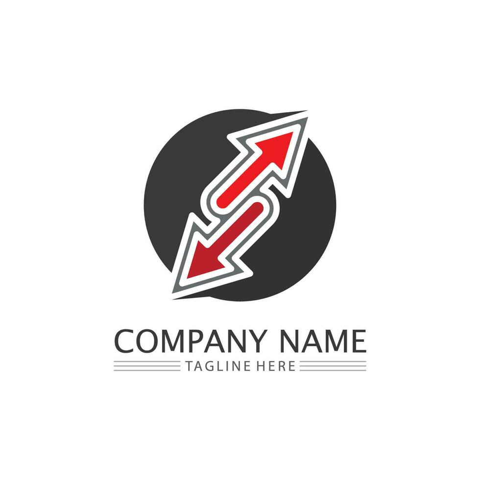 pijl logo ontwerp vector voor muziek, media, spelen, digitale audio en snelheid, financiën, bedrijfssjabloon logo