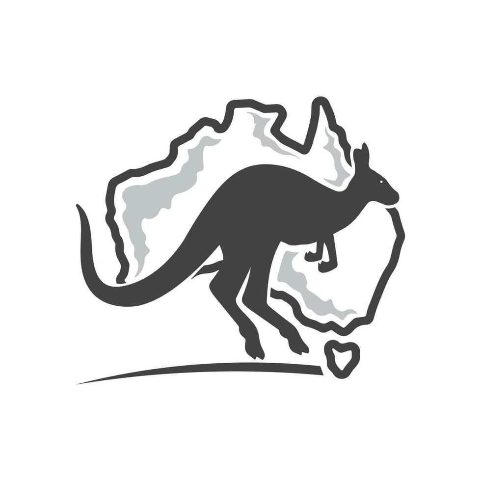 kangoeroe dier logo en ontwerp vector illustrtion