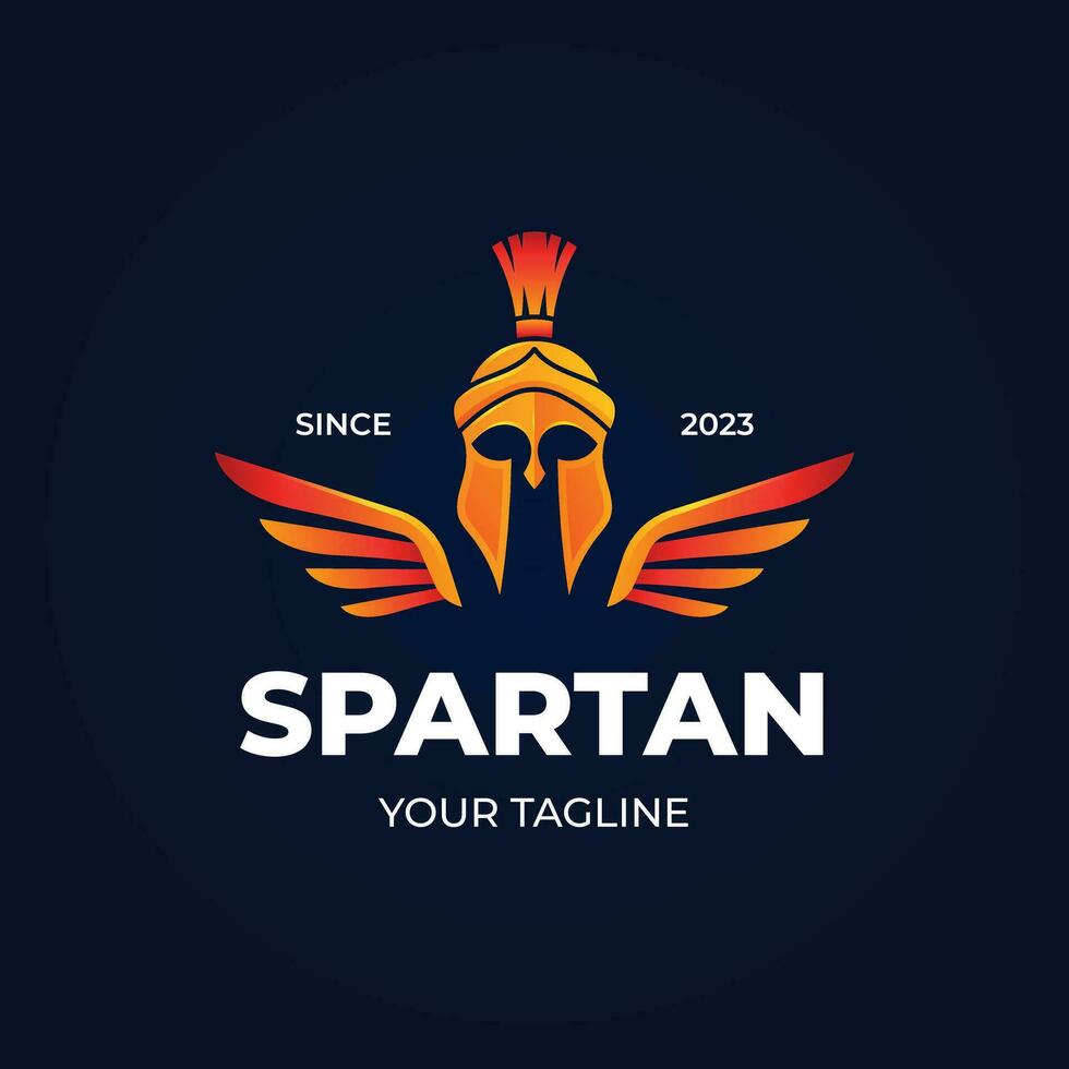 helling spartaans helm logo sjabloon vector