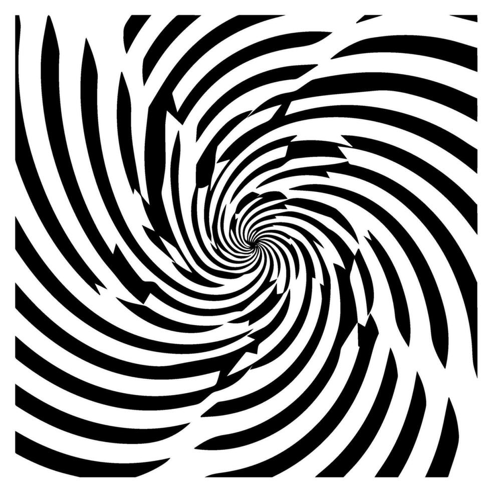 optisch illusie, zwart en wit spiraal, abstract vector icoon