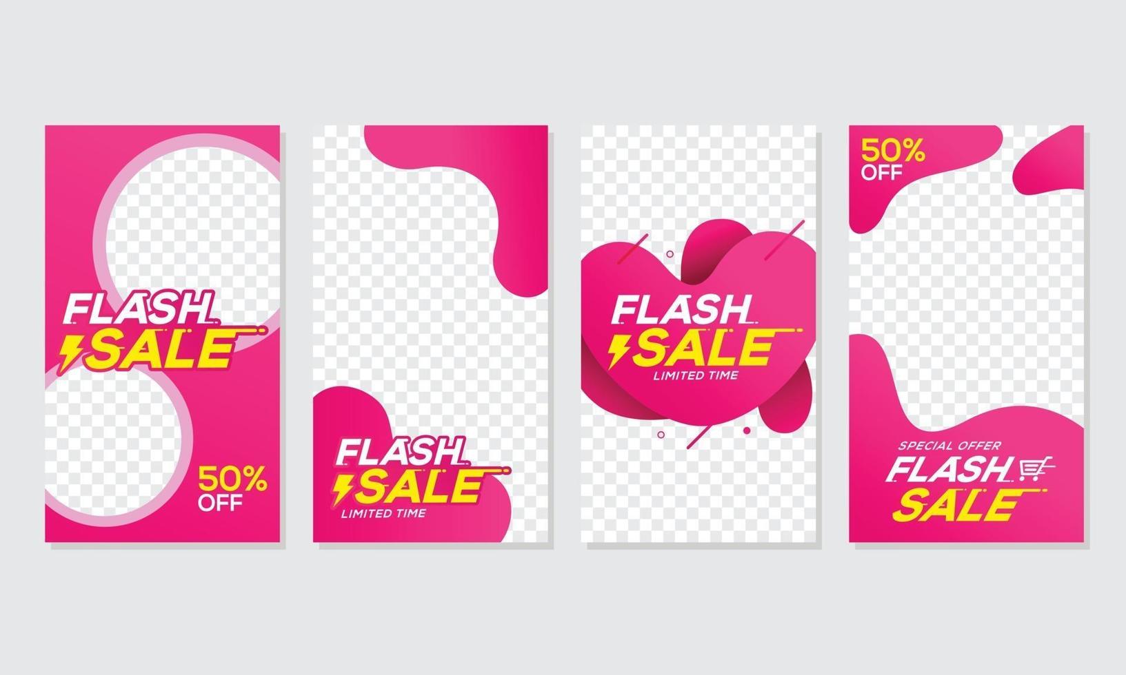 flash verkoop sociale media verhalen sjabloon banner vector