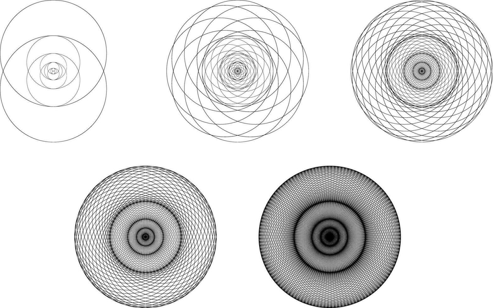 reeks van meetkundig elementen en vormen. heilig geometrie blaas piscis ontwikkeling en evolutie. vector ontwerpen