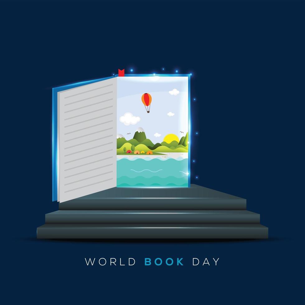 wereldboekendag de wereld in uw boekconcept vector