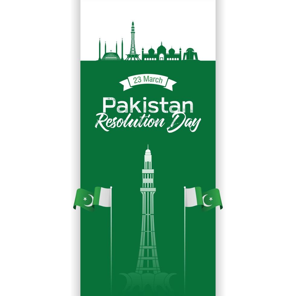 pakistan resolutie dag viering banner flyer vector