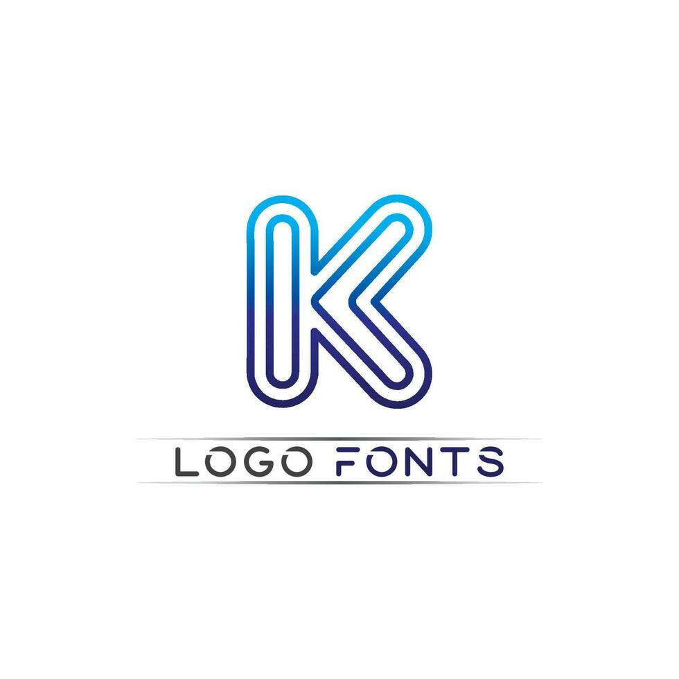 k logo ontwerp k brief lettertype concept bedrijfslogo vector en ontwerp eerste bedrijf