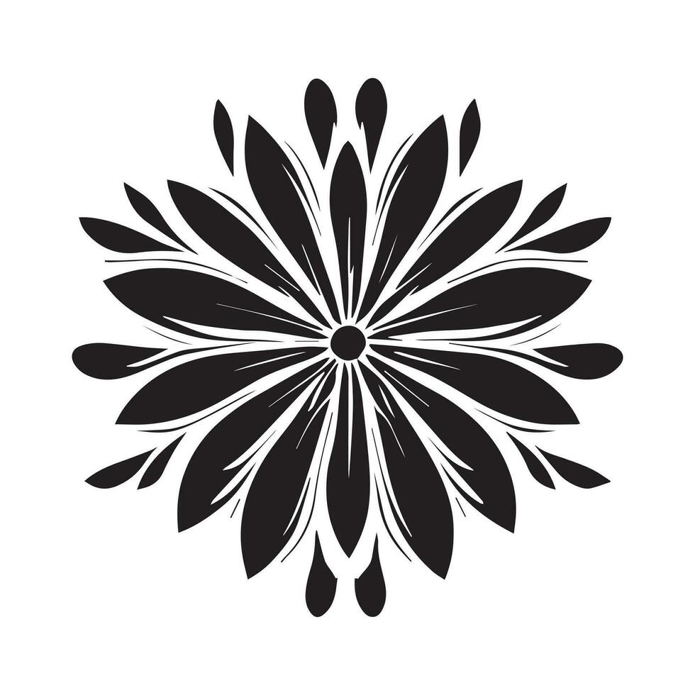 bloemen bloem icoon vector illustratie zwart kleur