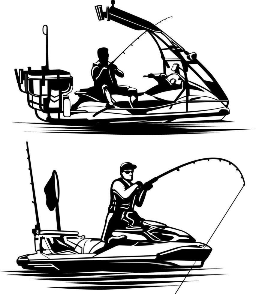 visvangst water sport- ontwerp logo illustratie vector