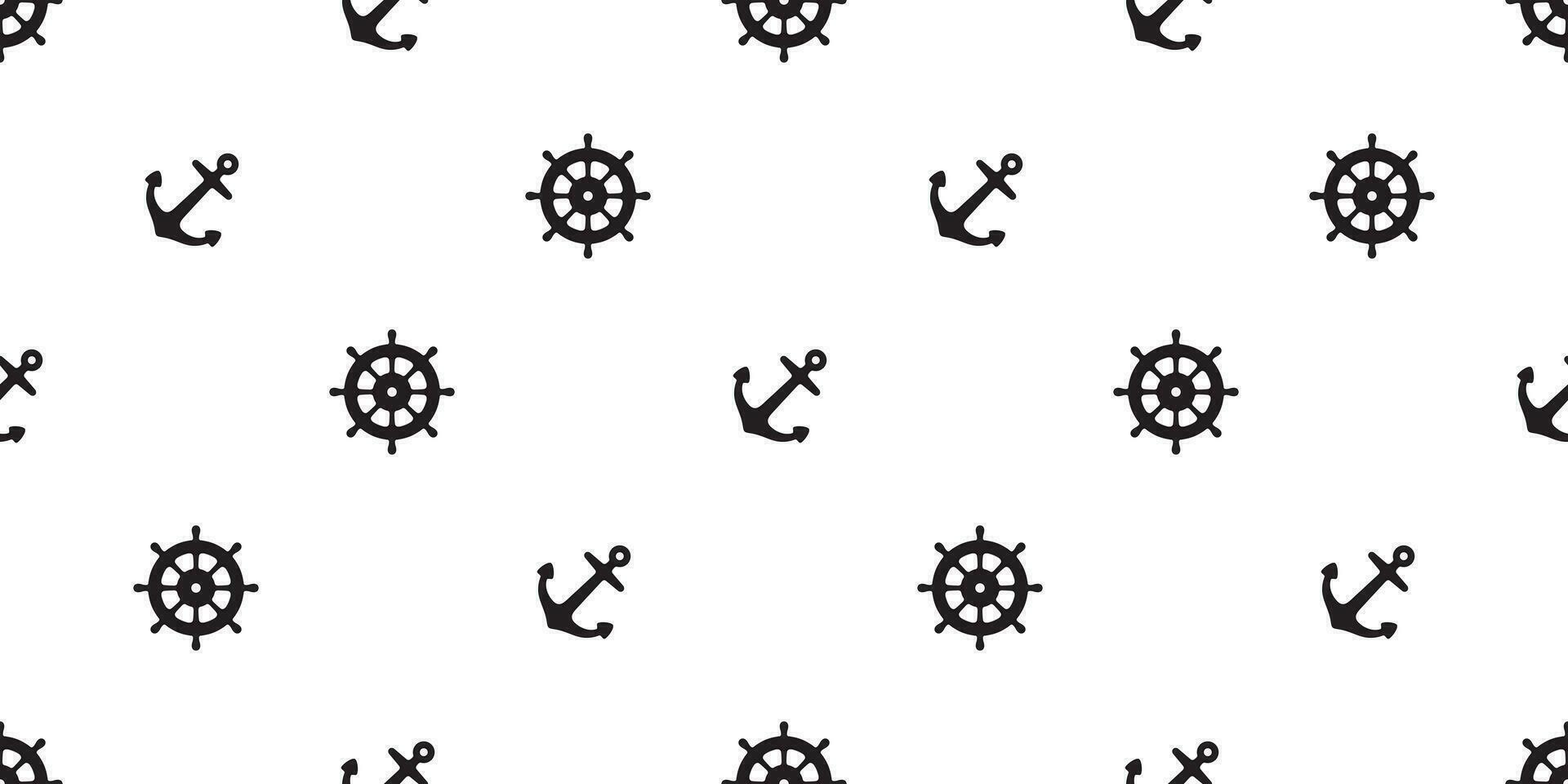 anker naadloos patroon boot vector roer piraat geïsoleerd sjaal nautische maritiem zee oceaan herhaling behang tegel achtergrond