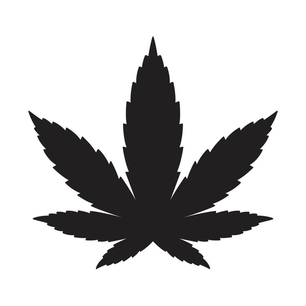marihuana vector hennep blad onkruid logo icoon grafisch illustratie
