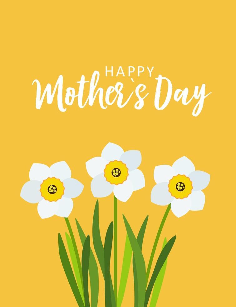 gelukkige moederdag wenskaart met bloemen achtergrond vector