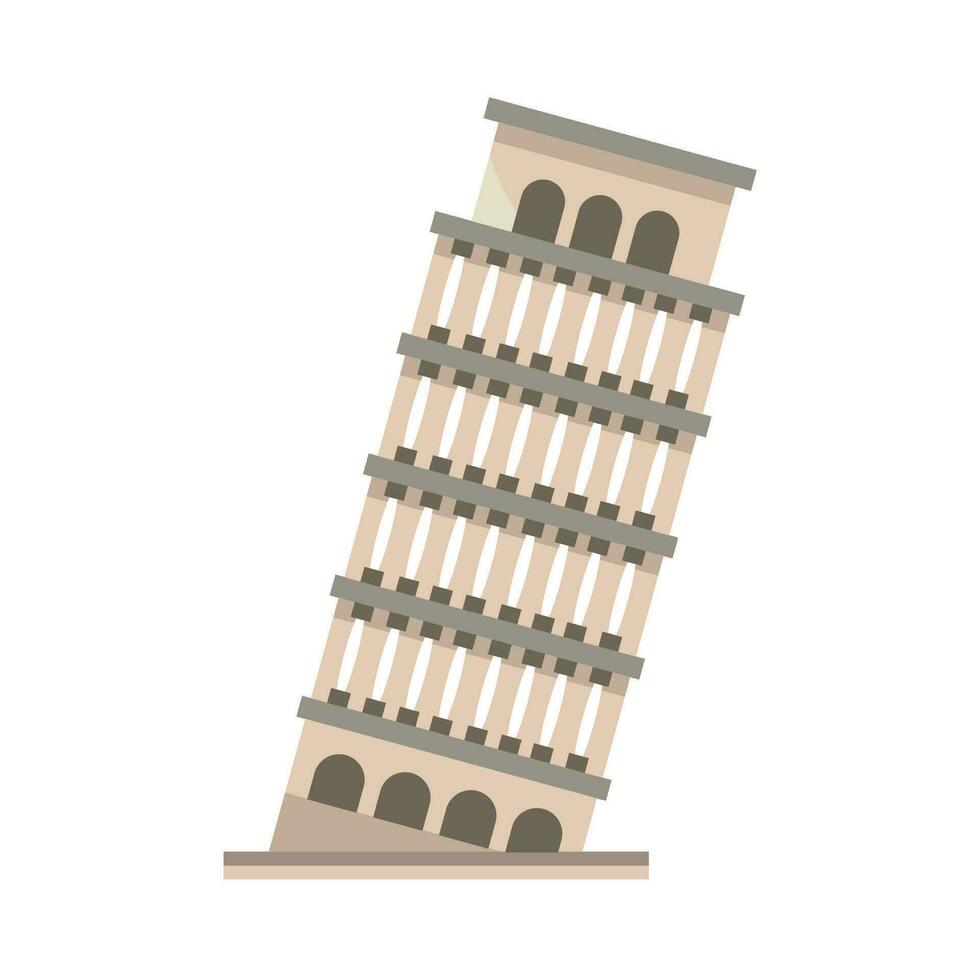 de toren Pisa in Italië icoon geïsoleerd vector