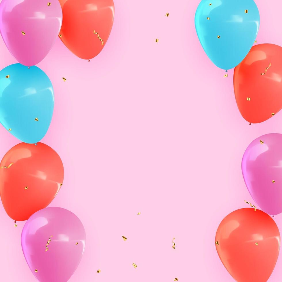 realistische 3D-ballon voor feestvakantie achtergrond vector