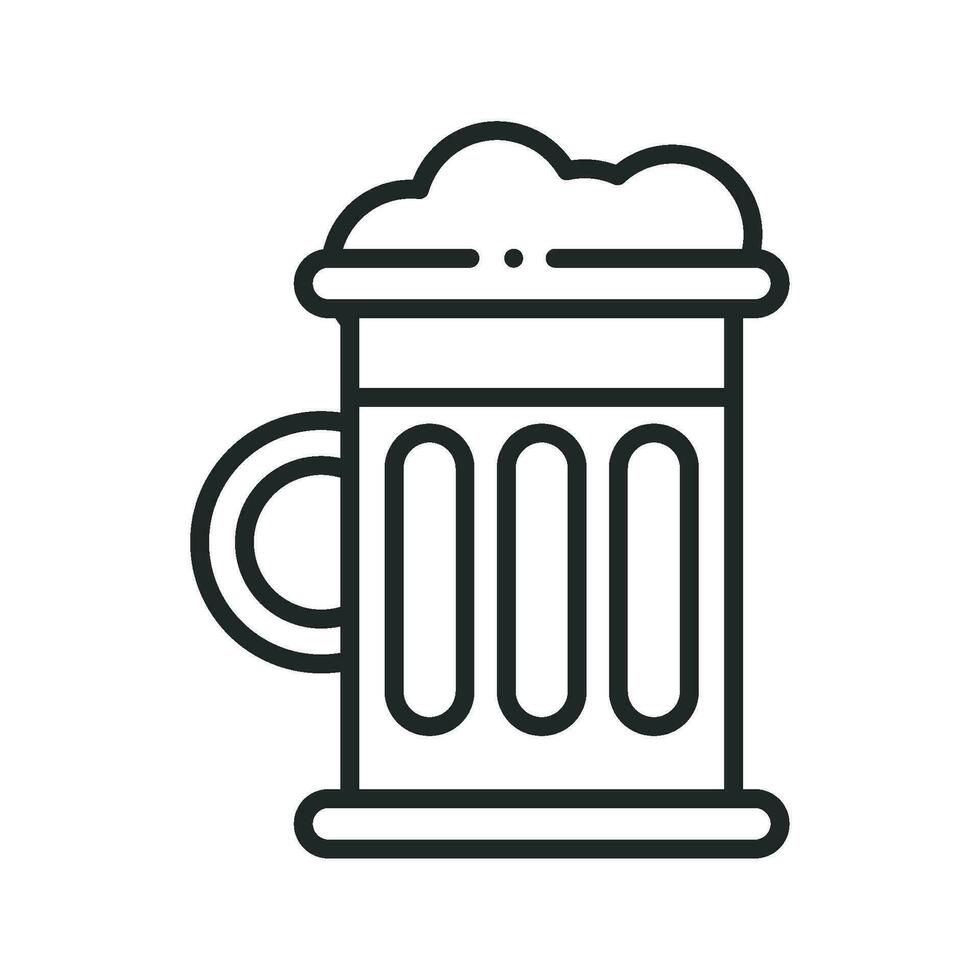 bier glas lijn geïsoleerd icoon ontwerp vector