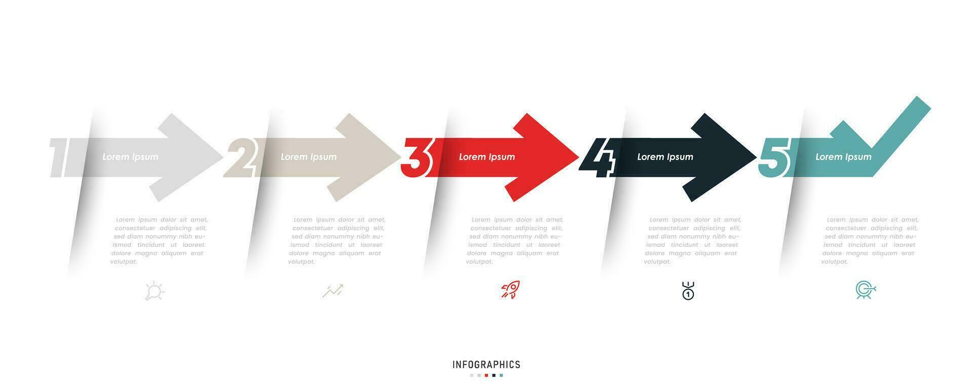 vector infographic labelontwerpsjabloon met pictogrammen en 5 opties of stappen. kan worden gebruikt voor procesdiagram, presentaties, workflowlay-out, banner, stroomschema, infografiek.