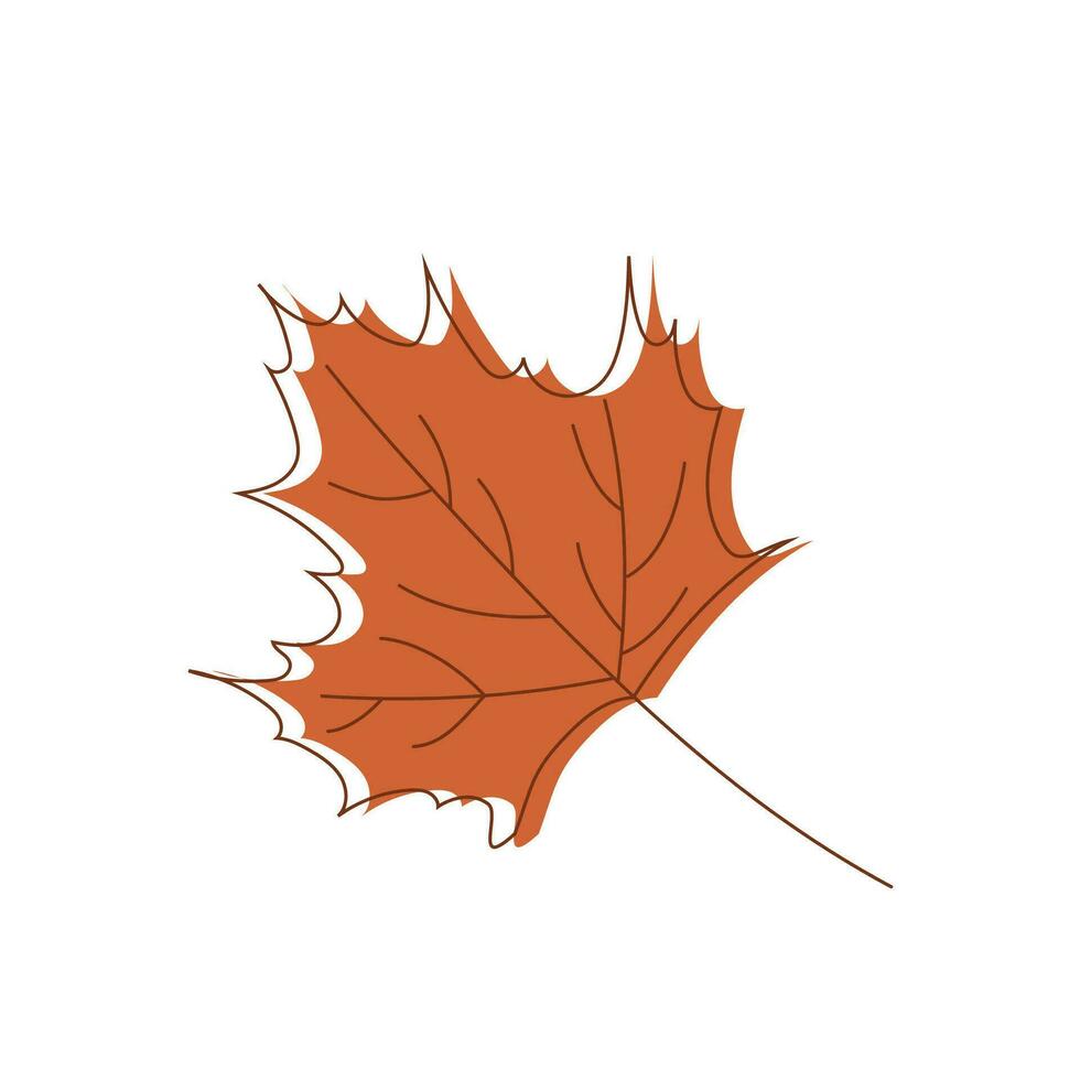 een esdoorn- blad in herfst kleur is geïsoleerd Aan een wit achtergrond. vector