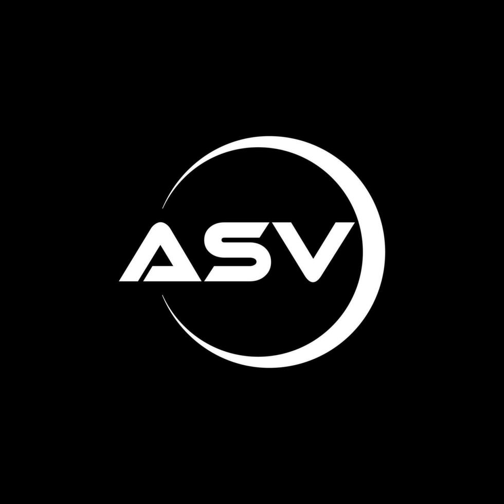 asv brief logo ontwerp in illustratie. vector logo, schoonschrift ontwerpen voor logo, poster, uitnodiging, enz.