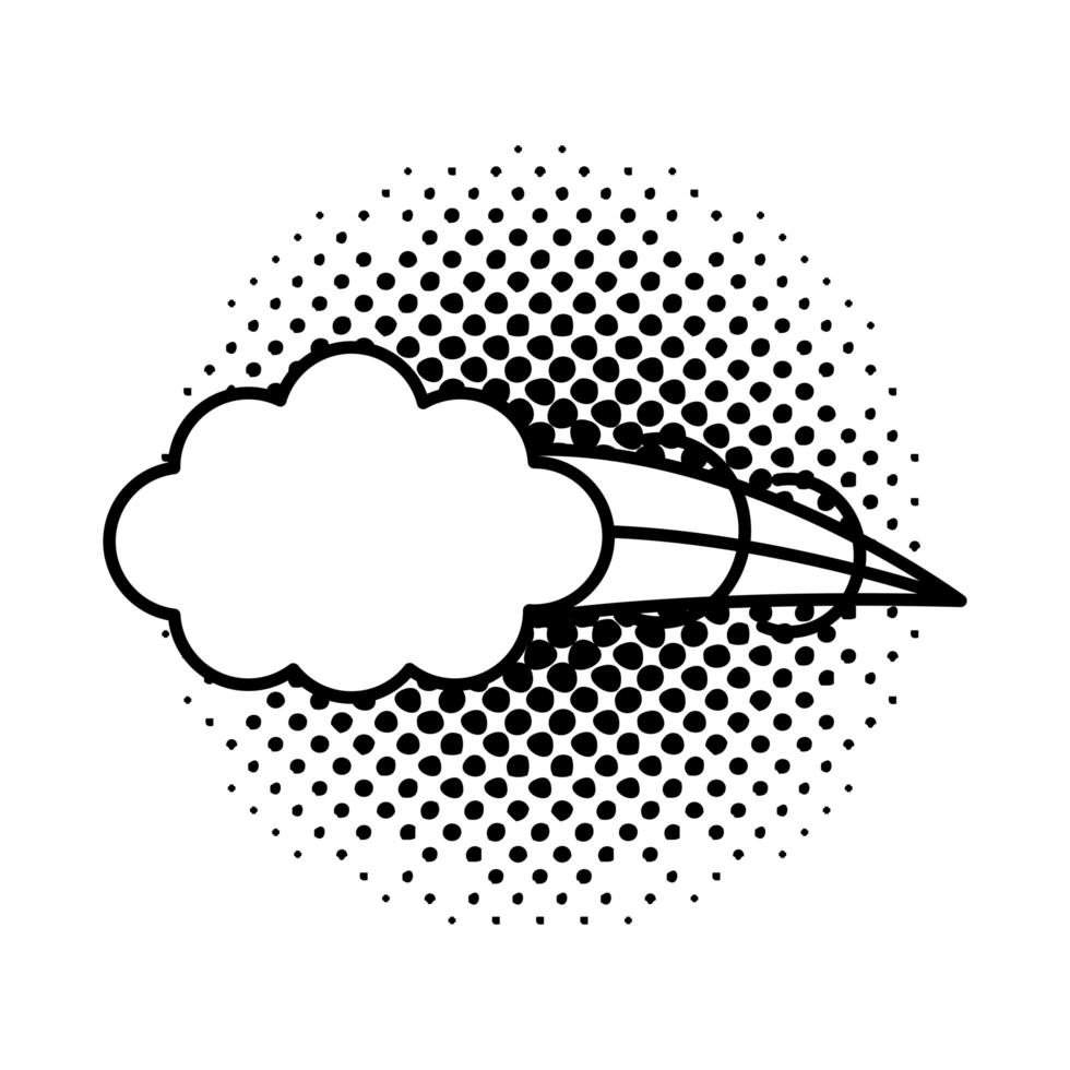 monochroom expressie wolk popart lijnstijl vector