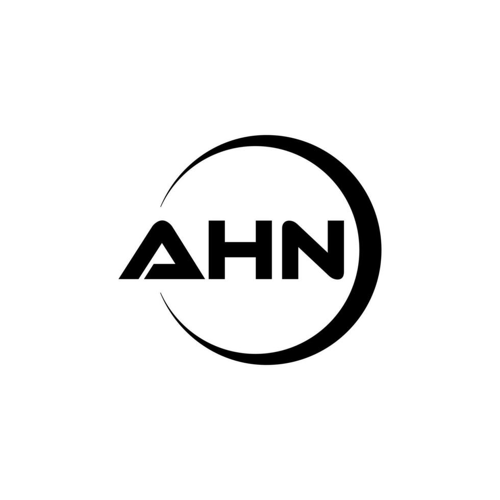 ahn brief logo ontwerp in illustratie. vector logo, schoonschrift ontwerpen voor logo, poster, uitnodiging, enz.