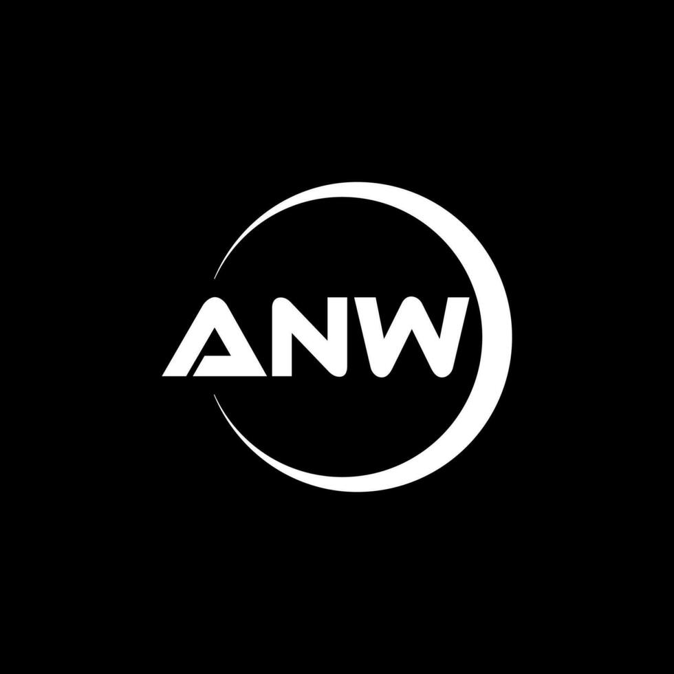 anw brief logo ontwerp in illustratie. vector logo, schoonschrift ontwerpen voor logo, poster, uitnodiging, enz.