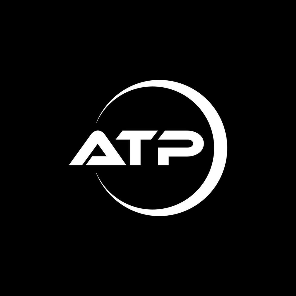 atp brief logo ontwerp in illustratie. vector logo, schoonschrift ontwerpen voor logo, poster, uitnodiging, enz.