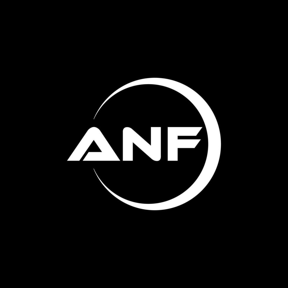 anf brief logo ontwerp in illustratie. vector logo, schoonschrift ontwerpen voor logo, poster, uitnodiging, enz.