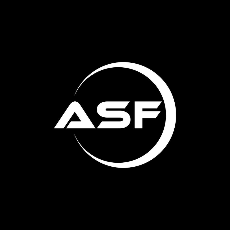 asf brief logo ontwerp in illustratie. vector logo, schoonschrift ontwerpen voor logo, poster, uitnodiging, enz.