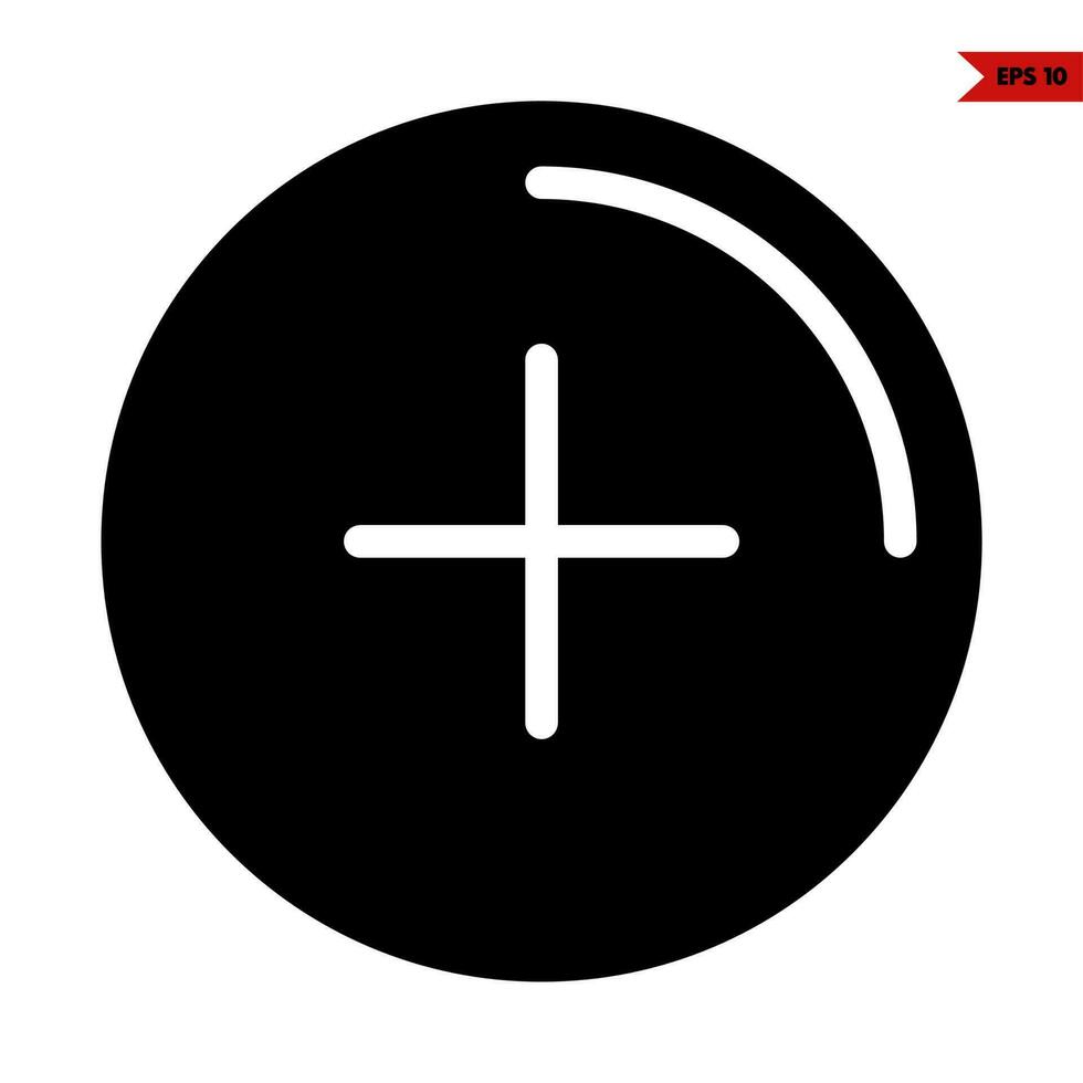 plus in knop glyph icoon vector