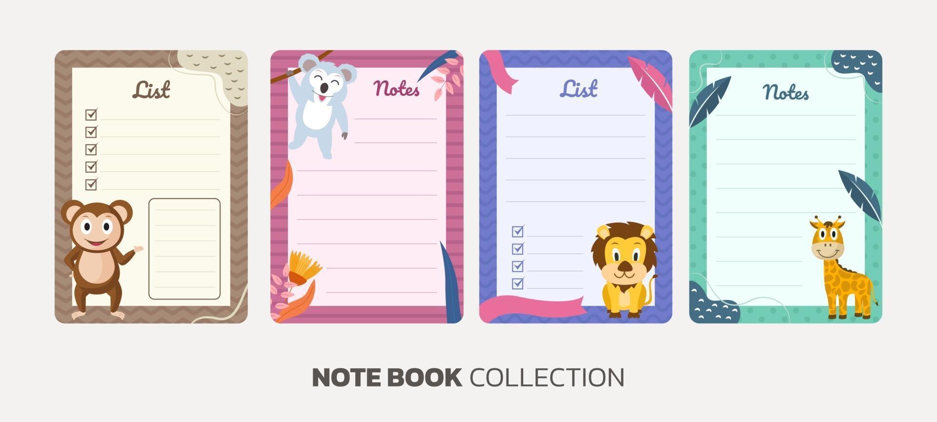 dieren notebooksjabloon collectie vector