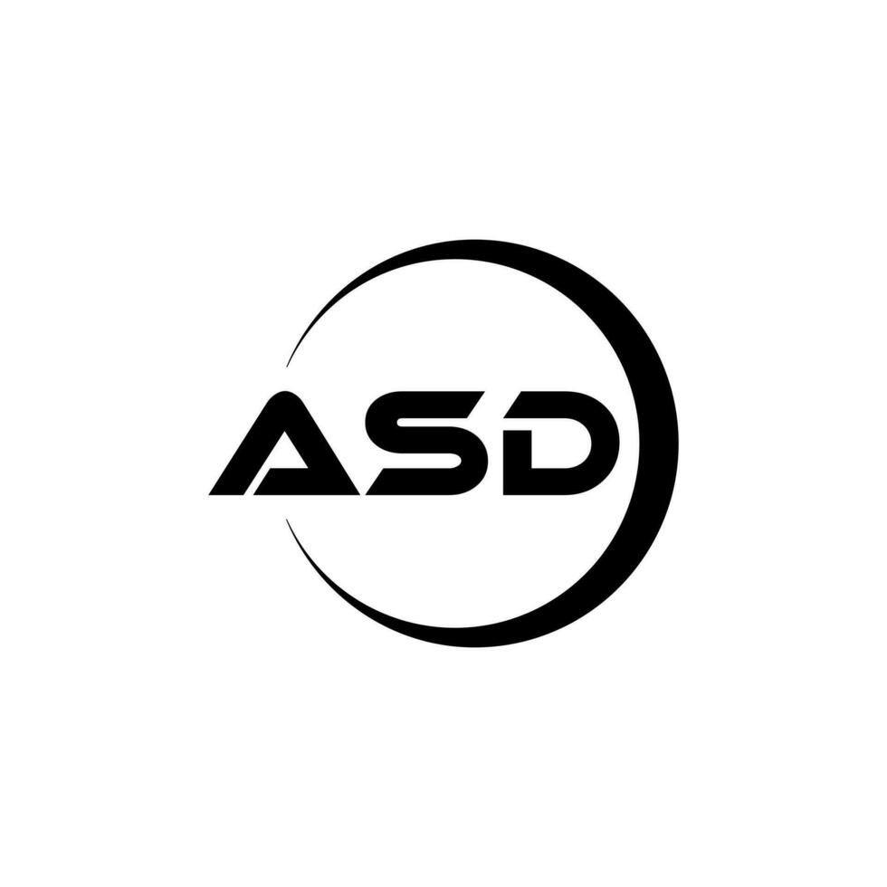 asd brief logo ontwerp in illustratie. vector logo, schoonschrift ontwerpen voor logo, poster, uitnodiging, enz.