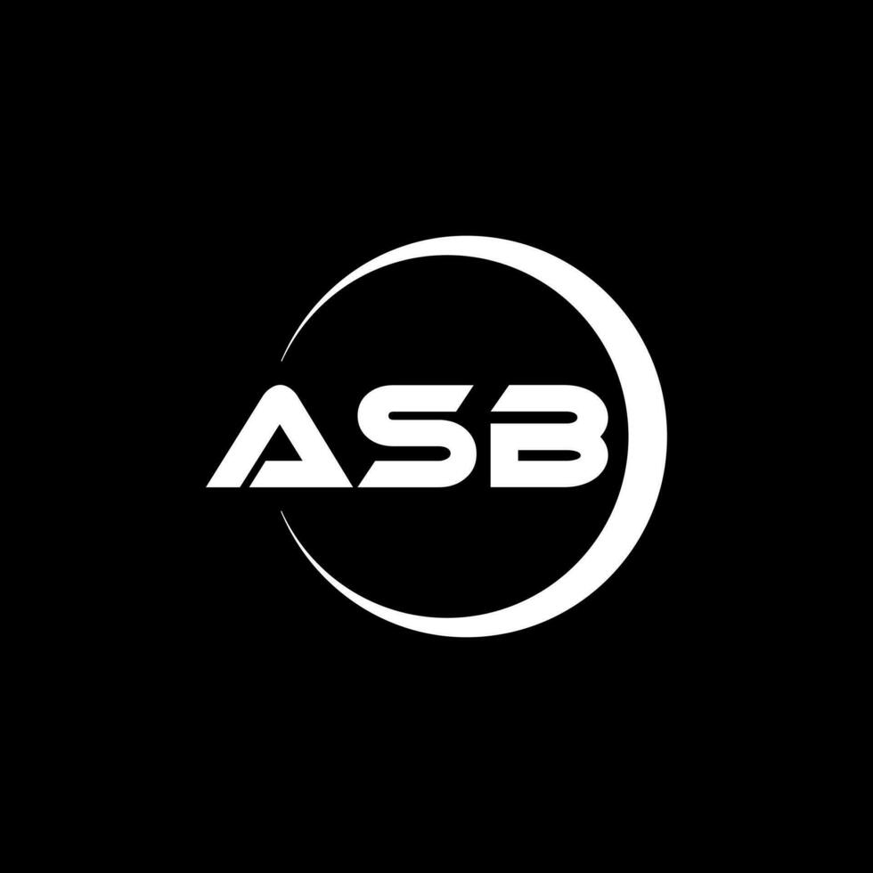 asb brief logo ontwerp in illustratie. vector logo, schoonschrift ontwerpen voor logo, poster, uitnodiging, enz.