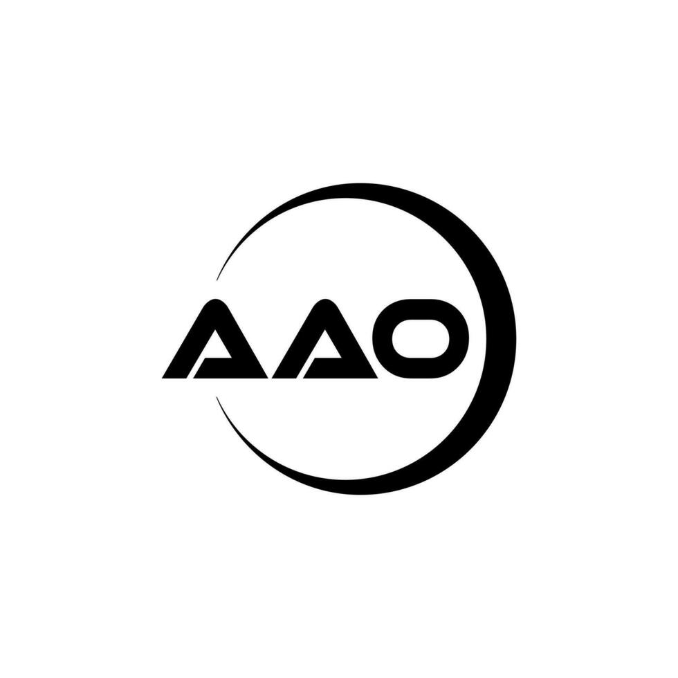 aao brief logo ontwerp in illustratie. vector logo, schoonschrift ontwerpen voor logo, poster, uitnodiging, enz.