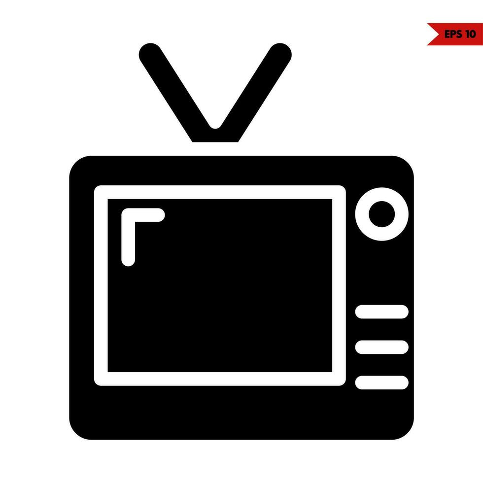 televisie glyph-pictogram vector