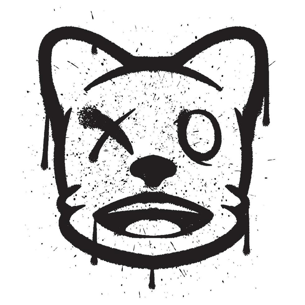 vector graffiti verstuiven verf schattig kat geïsoleerd vector illustratie
