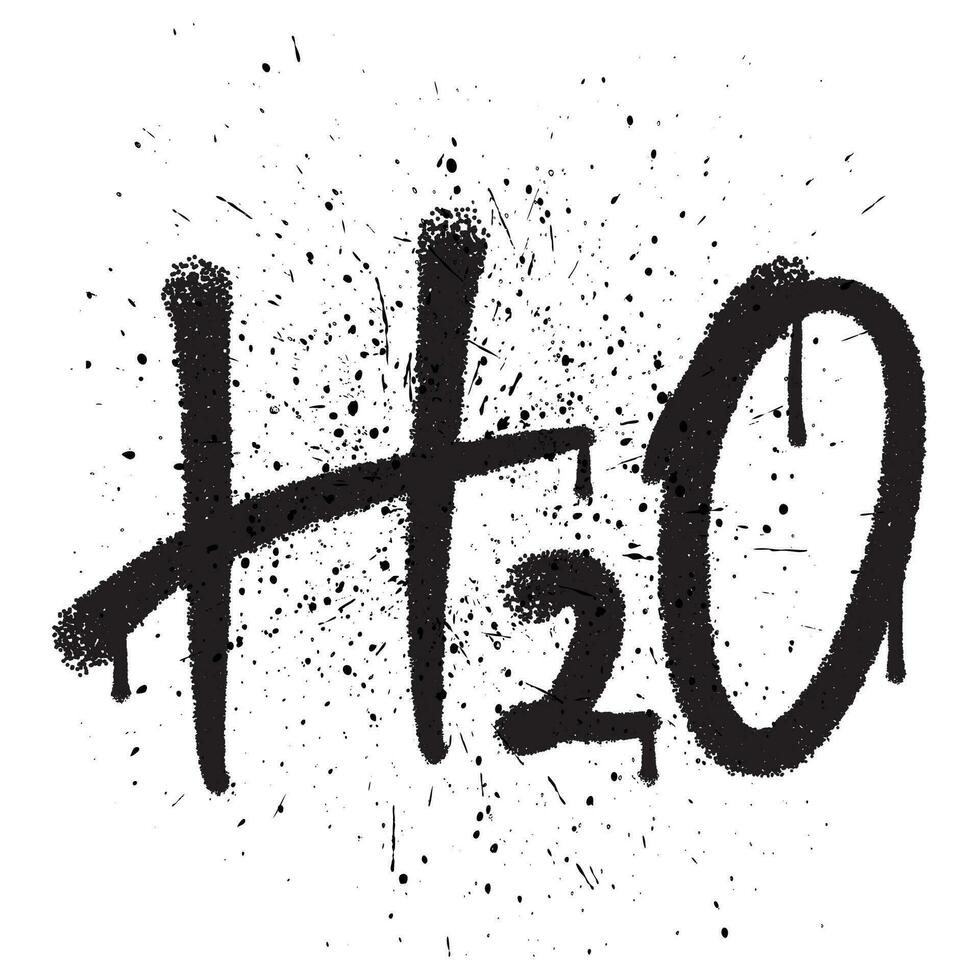 vector graffiti verstuiven verf woord h2o geïsoleerd vector illustratie