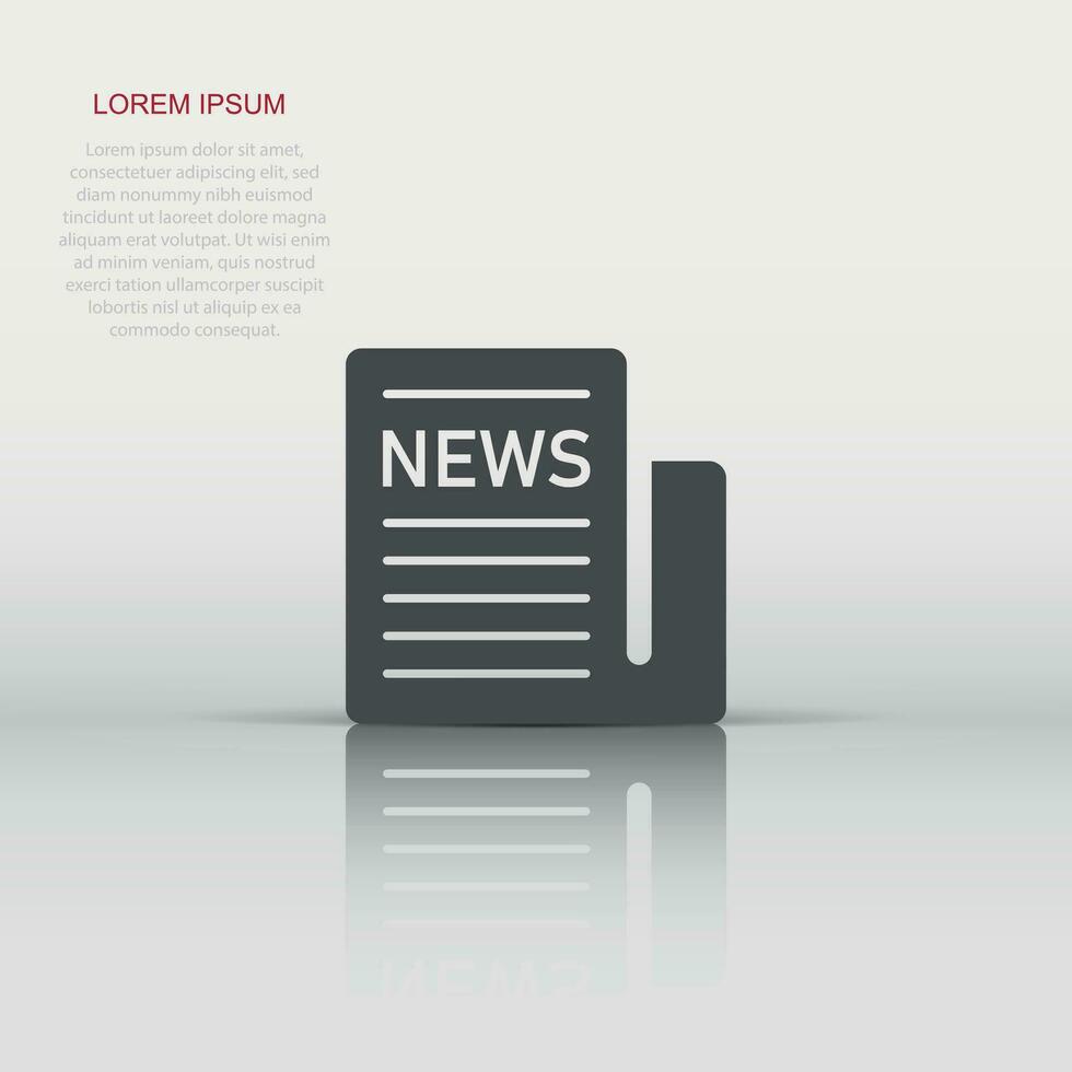 krant- icoon in vlak stijl. nieuws vector illustratie Aan wit geïsoleerd achtergrond. nieuwsbrief bedrijf concept.
