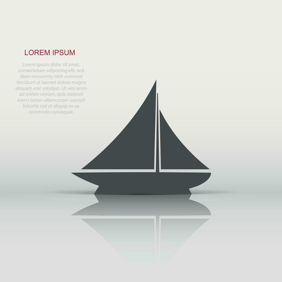 schip reis teken icoon in vlak stijl. lading boot vector illustratie Aan wit geïsoleerd achtergrond. vaartuig bedrijf concept.