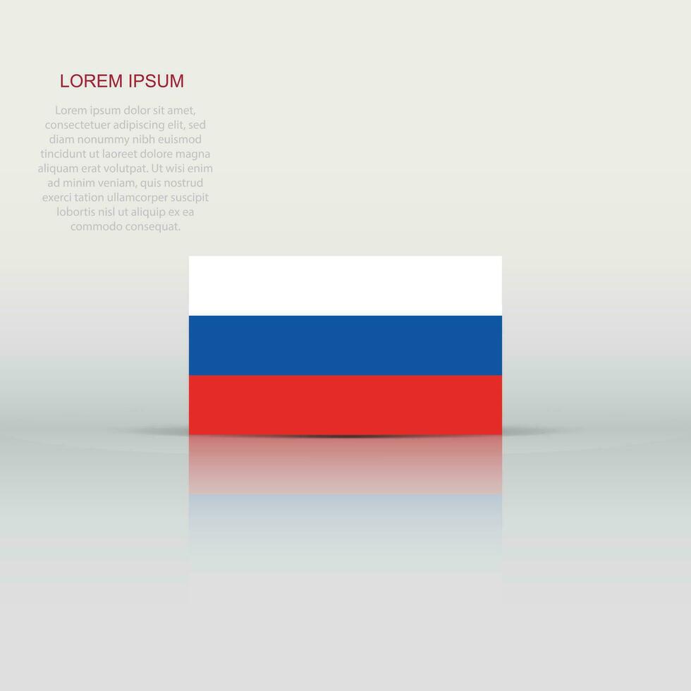 Rusland vlag icoon in vlak stijl. Russisch federatie nationaal teken vector illustratie. politiek bedrijf concept.