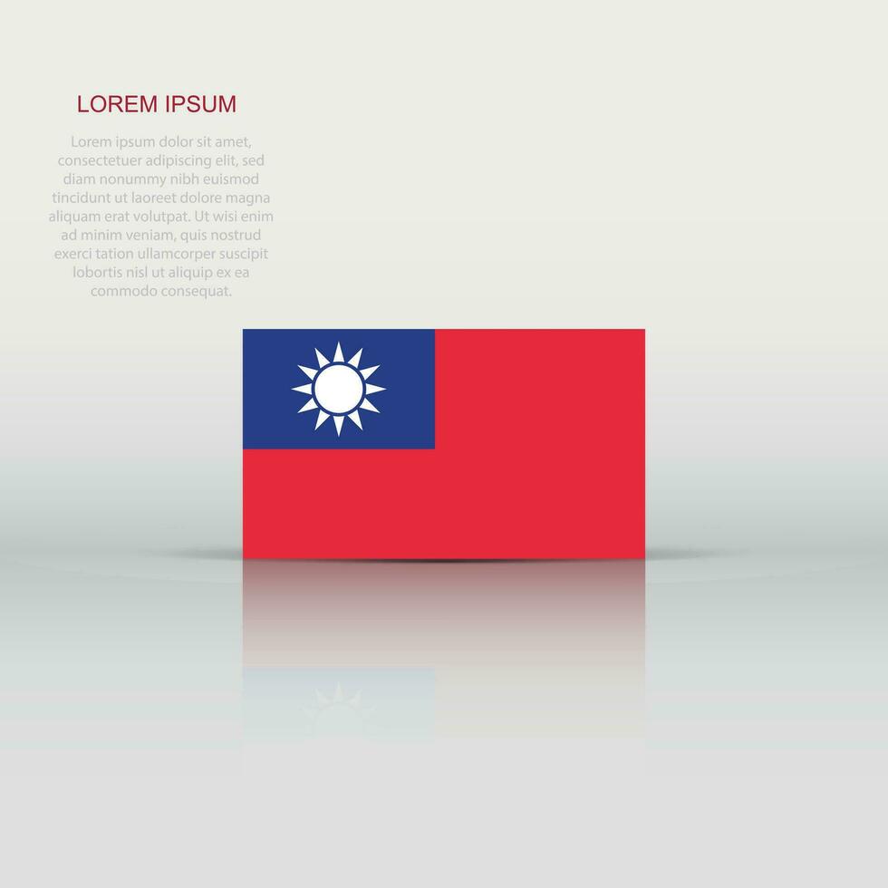 Taiwan vlag icoon in vlak stijl. nationaal teken vector illustratie. politiek bedrijf concept.