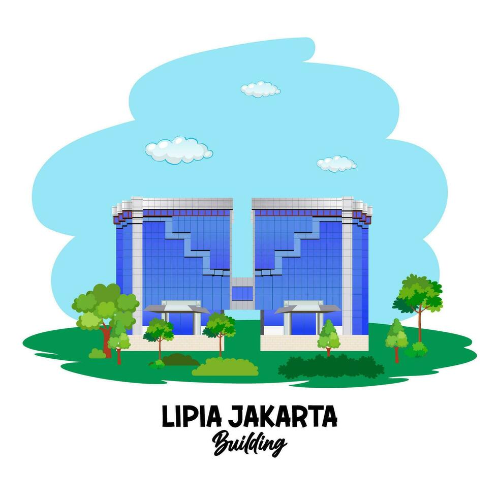 blauw gebouw in Jakarta. lipia college vector
