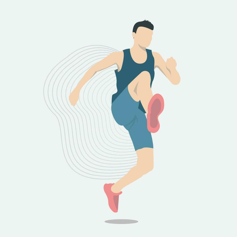 rennen Mens vector illustratie in vlak ontwerp stijl geïsoleerd Aan wit achtergrond