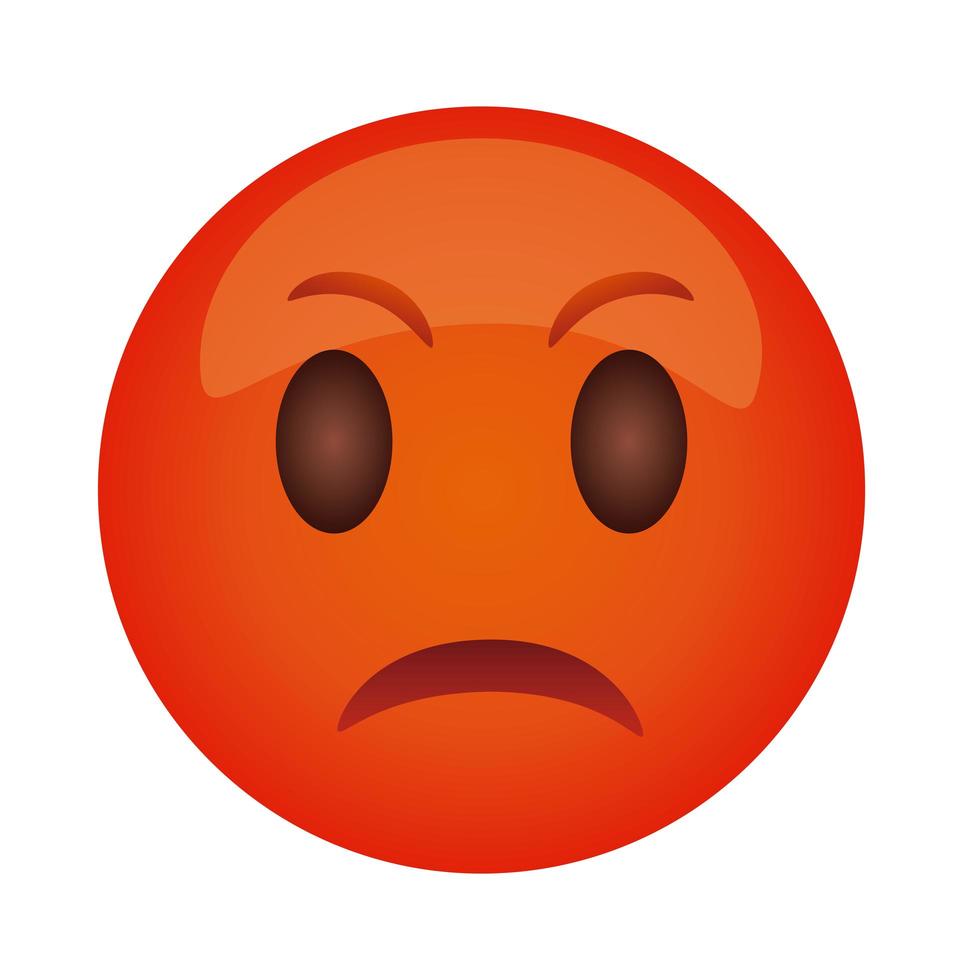 boos emoji met rood gezicht platte stijlicoon vector